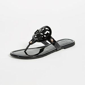 Tory Burch Miller Sandal Black Patent Leather